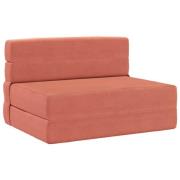 vidaXL Fällsoffa säng Röd orange 190 x 100 x 15 cm Kordread tyg