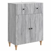 vidaXL Sideboard Grå sonoma-ek 66 x 34,5 x 90 cm Konstruerat trä
