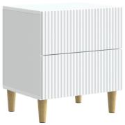 vidaXL Nattduksbord med låda Vit 43 x 34,5 x 48 cm Konstruerat trä