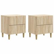 vidaXL Nattduksbord 2 pcs Sonoma-ek 43 x 34,5 x 48 cm Konstruerat trä