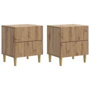 vidaXL Nattduksbord 2 pcs Artisan-ek 43 x 34,5 x 48 cm Konstruerat trä