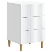vidaXL Nattduksbord med låda Vit 43 x 41 x 66,5 cm Konstruerat trä