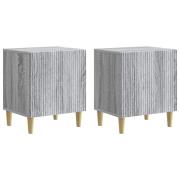vidaXL Nattduksbord 2 pcs Grå sonoma-ek 43 x 34,5 x 50 cm