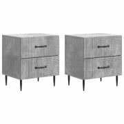 vidaXL Nattduksbord med låda 2 pcs Betonggrå 43 x 34,5 x 47,5 cm