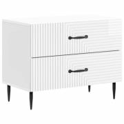 vidaXL Nattduksbord Vit högglans 62 x 34,5 x 47,5 cm Konstruerat trä