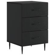 vidaXL Nattduksbord med låda Svart 43 x 41 x 66,5 cm Konstruerat trä