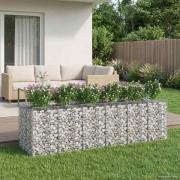 vidaXL Gabion upphöjd säng 3 pcs Silver