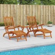 vidaXL Reclining och Fällbar Solstol 2 pcs 55 x 146 x 91 cm