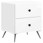 vidaXL Nattduksbord Vit högglans 43 x 34,5 x 47,5 cm Konstruerat trä