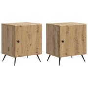 vidaXL Nattduksbord 2 pcs Artisan-ek 43 x 34,5 x 50 cm Konstruerat trä
