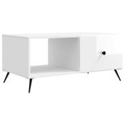 vidaXL Kaffeebord Vit högglans 90 x 50 x 40 cm Konstruerat trä