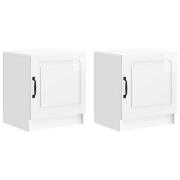 vidaXL Nattduksbord 2 pcs Vit högglans 43 x 34,5 x 47 cm
