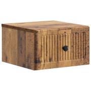 vidaXL Väggmonterat Sängbord med låda Gammalt trä 33 x 34,5 x 20 cm