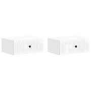 vidaXL Nattduksbord med låda 2 pcs Vit högglans 49 x 34,5 x 20 cm