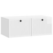 vidaXL Väggmonterad TV-bänk Vit högglans 78,5 x 41 x 30 cm