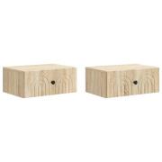 vidaXL Väggmonterat Sängbord 2 pcs Sonoma-ek 49 x 34,5 x 20 cm
