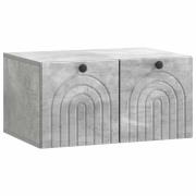 vidaXL Väggmonterad TV-bänk Väggmonterad Betonggrå 59,5 x 41 x 30 cm