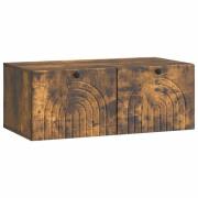 vidaXL Väggmonterad TV-bänk Rökt ek 78,5 x 41 x 30 cm Konstruerat trä