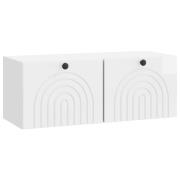 vidaXL Väggmonterad TV-bänk Vit högglans 78,5 x 31 x 30 cm