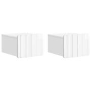 vidaXL Väggmonterat Sängbord 2 pcs Vit högglans 33 x 34,5 x 24 cm