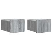 vidaXL Väggmonterat Sängbord 2 pcs Grå sonoma-ek 33 x 34,5 x 24 cm