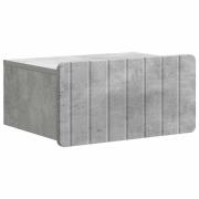 vidaXL Väggmonterat Sängbord med låda Betonggrå 49 x 34,5 x 24 cm