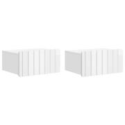 vidaXL Väggmonterat Sängbord 2 pcs Vit högglans 49 x 34,5 x 24 cm