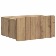 vidaXL Väggmonterat Sängbord med låda Artisan-ek 49 x 34,5 x 24 cm
