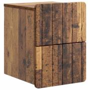 vidaXL Väggmonterat Sängbord med låda Gammalt trä 33 x 34,5 x 43 cm