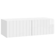 vidaXL Väggmonterad TV-bänk Väggmonterad Vit högglans 98 x 41 x 30 cm