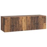 vidaXL Väggmonterad TV-bänk Väggmonterad Gammalt trä 98 x 31 x 30 cm
