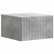 vidaXL Väggmonterat Sängbord med låda Betonggrå 33 x 34,5 x 20 cm