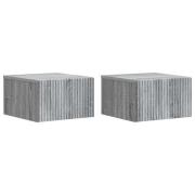 vidaXL Väggmonterat Sängbord 2 pcs Grå sonoma-ek 33 x 34,5 x 20 cm