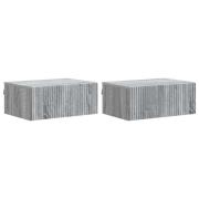 vidaXL Väggmonterat Sängbord 2 pcs Grå sonoma-ek 49 x 34,5 x 20 cm