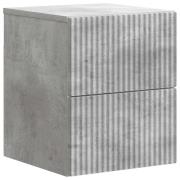 vidaXL Väggmonterat Sängbord med låda Betonggrå 33 x 34,5 x 40 cm