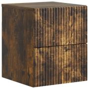 vidaXL Väggmonterat Sängbord Rökt ek 33 x 34,5 x 40 cm Konstruerat trä