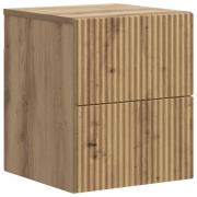 vidaXL Väggmonterat Sängbord med låda Artisan-ek 33 x 34,5 x 40 cm