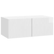 vidaXL Väggmonterad TV-bänk Vit högglans 78,5 x 41 x 30 cm
