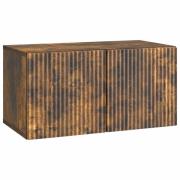 vidaXL Väggmonterad TV-bänk Rökt ek 59,5 x 31 x 30 cm Konstruerat trä
