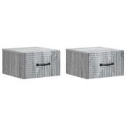 vidaXL Väggmonterat Sängbord 2 pcs Grå sonoma-ek 34,5 x 33 x 20 cm