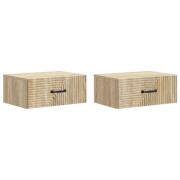vidaXL Väggmonterat Sängbord 2 pcs Sonoma-ek 49 x 34,5 x 20 cm