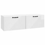vidaXL Väggmonterad TV-bänk Väggmonterad Vit högglans 98 x 31 x 30 cm