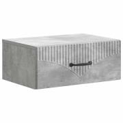 vidaXL Väggmonterat Sängbord med låda Betonggrå 49 x 34,5 x 20 cm