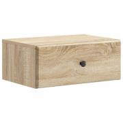 vidaXL Väggmonterat Sängbord med låda Sonoma-ek 49 x 34,5 x 20 cm