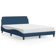 vidaXL Bed with Mattress "Dover" Blue 140x200 cm Fabric