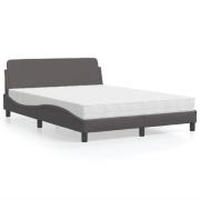 vidaXL Bed with Mattress "Dover" Grey 140x200 cm Faux Leather