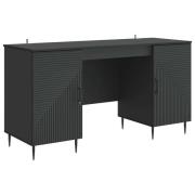vidaXL Skrivbord med hylla Svart 142,5 x 50 x 75 cm Konstruerat trä