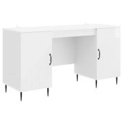 vidaXL Skrivbord Vit högglans 142,5 x 50 x 75 cm Konstruerat trä