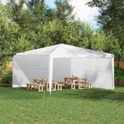 vidaXL Partytältvägg 2 pcs Vit 400 x 195 cm PE och stål