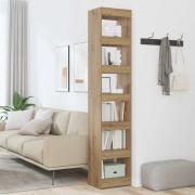 vidaXL Bokhylla/rumsavdelare hantverksmässig ek 40x30x198 cm